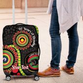 Panthers NAIDOC Week 2026 Personalised Luggage Cover 50 Years of Deadly Aboriginal Art Black LT14