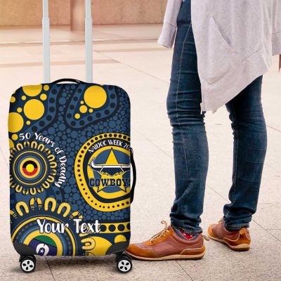 Cowboys NAIDOC Week 2026 Personalised Luggage Cover 50 Years of Deadly Aboriginal Art LT14