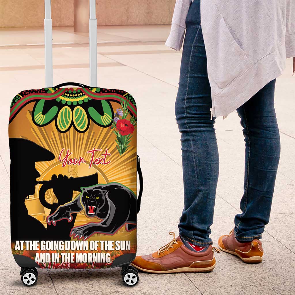 Personalised Panthers Rugby ANZAC Day Luggage Cover Last Post Poppy We Will Remember Them LT14 Personalised Panthers Rugby ANZAC Day Luggage Cover Last Post Poppy We Will Remember Them LT14