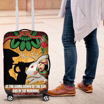 Personalised Rabbitohs Rugby ANZAC Day Luggage Cover Last Post Poppy We Will Remember Them LT14