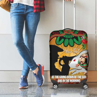 Personalised Rabbitohs Rugby ANZAC Day Luggage Cover Last Post