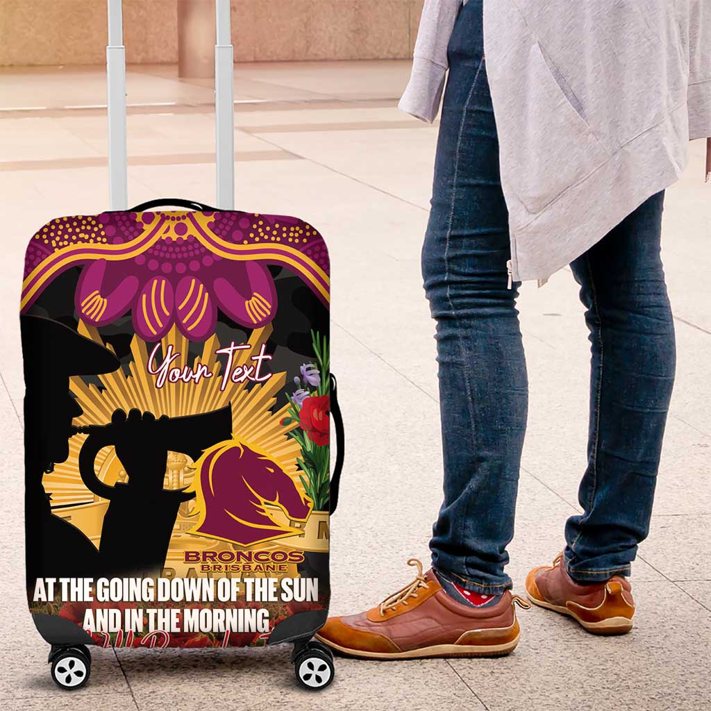 Personalised Brisbane Broncos Rugby ANZAC Day Luggage Cover Last Post Poppy We Will Remember Them LT14 Personalised Brisbane Broncos Rugby ANZAC Day Luggage Cover Last Post Poppy We Will Remember Them LT14