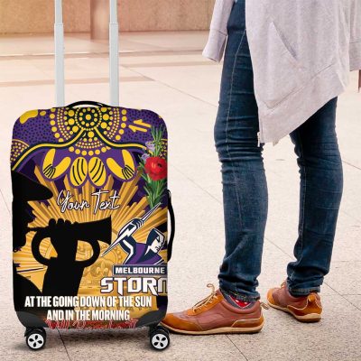 Personalised Melbourne Storm Rugby ANZAC Day Luggage Cover Last Post Poppy We Will Remember Them LT14
