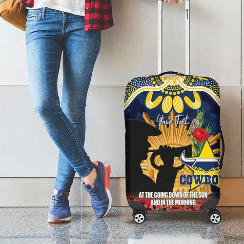Personalised Cowboys Rugby ANZAC Day Luggage Cover Last Post Personalised Cowboys Rugby ANZAC Day Luggage Cover Last Post