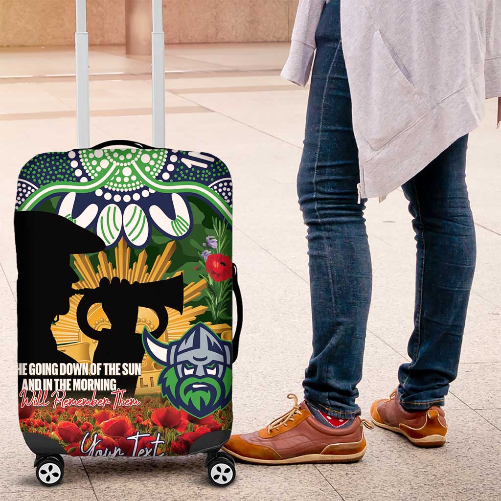 Personalised Raiders Rugby ANZAC Day Luggage Cover Last Post Poppy We Will Remember Them LT14 Personalised Raiders Rugby ANZAC Day Luggage Cover Last Post Poppy We Will Remember Them LT14