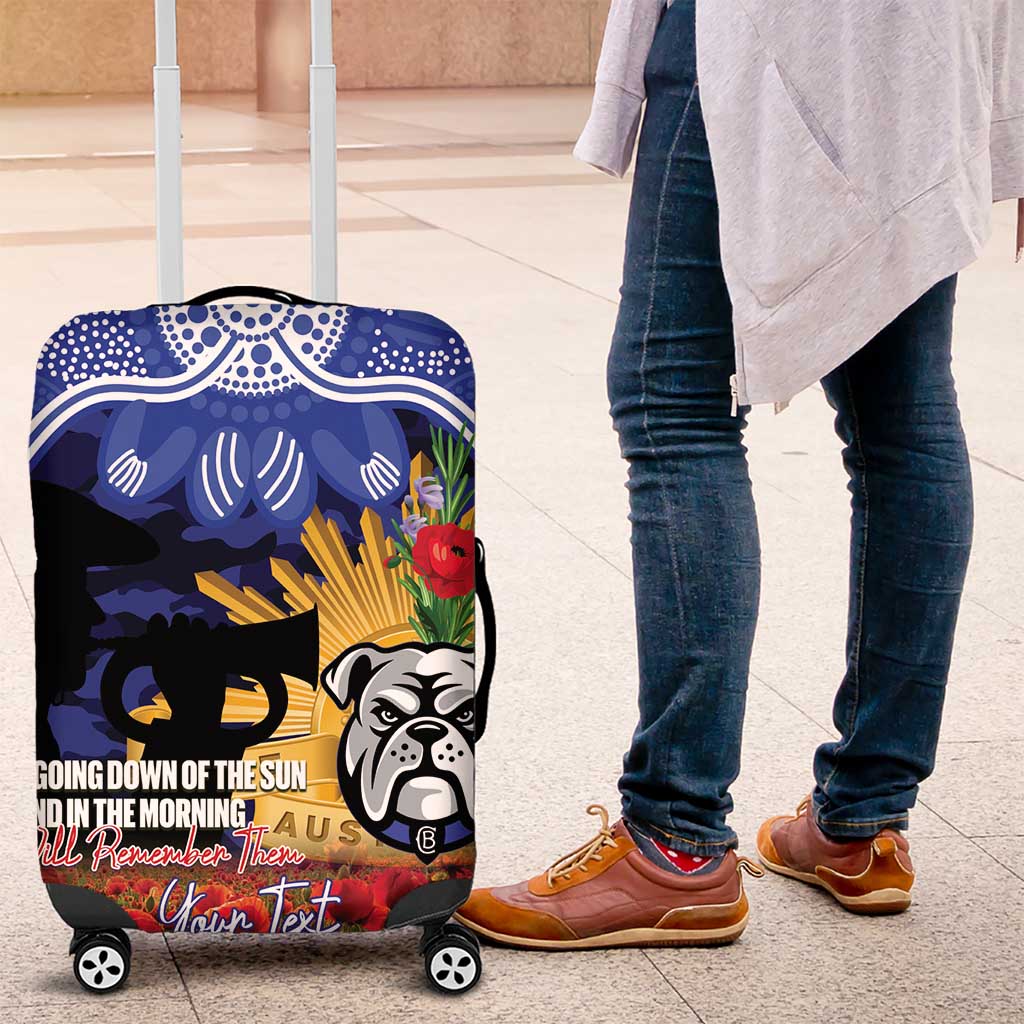Personalised Bulldogs Rugby ANZAC Day Luggage Cover Last Post Poppy We Will Remember Them LT14 Personalised Bulldogs Rugby ANZAC Day Luggage Cover Last Post Poppy We Will Remember Them LT14