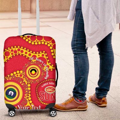 Suns NAIDOC Week 2026 Personalised Luggage Cover 50 Years of Deadly Aboriginal Art LT14