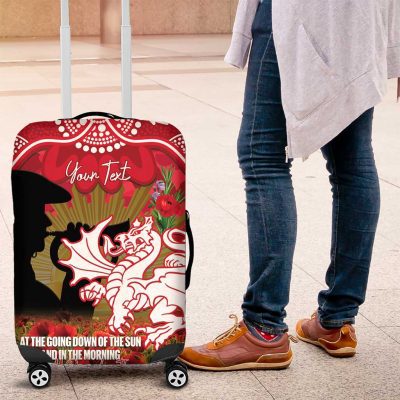 Personalised Dragons Rugby ANZAC Day Luggage Cover Last Post Poppy We Will Remember Them LT14