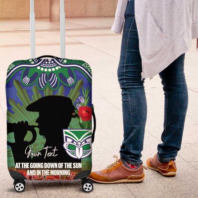 Personalised NZ Warriors Rugby ANZAC Day Luggage Cover Last Post Poppy We Will Remember Them LT14