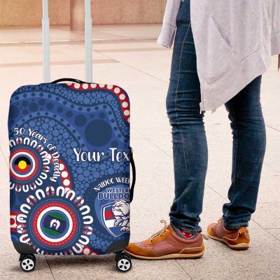 Western Bulldogs NAIDOC 2026 Personalised Luggage Cover 50 Years of Deadly Aboriginal Art LT14