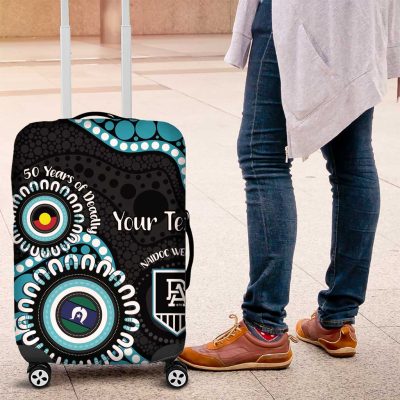 Port Adelaide NAIDOC 2026 Personalised Luggage Cover 50 Years of Deadly Aboriginal Art LT14