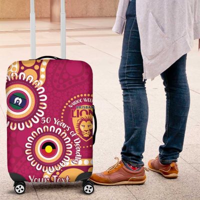 Brisbane Lions NAIDOC 2026 Personalised Luggage Cover 50 Years of Deadly Aboriginal Art LT14