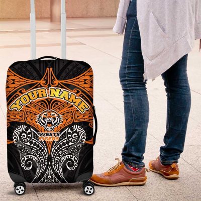 Personalized Wests Tigers Luggage Cover Polynesian Tribal Pattern Style TS04