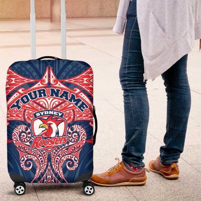 Personalized Sydney Roosters Luggage Cover Polynesian Tribal Pattern Style TS04