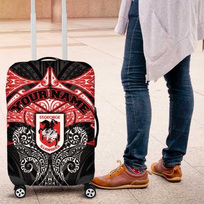 Personalized St. George Illawarra Dragons Luggage Cover Polynesian Tribal Pattern Style TS04