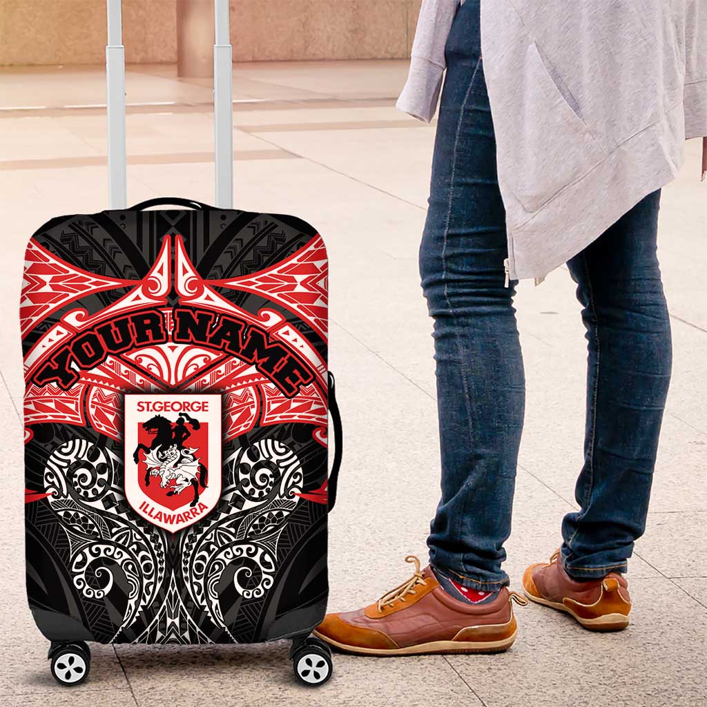 Personalized St. George Illawarra Dragons Luggage Cover Polynesian Tribal Pattern Style TS04 Personalized St. George Illawarra Dragons Luggage Cover Polynesian Tribal Pattern Style TS04