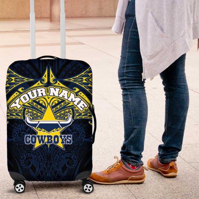 Personalized North Queensland Cowboys Luggage Cover Polynesian Tribal Pattern Style TS04