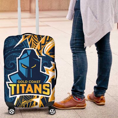 Gold Coast Titans Luggage Cover Polynesian Tribal Tattoo Pacific Sport Art TS04