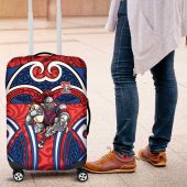 Newcastle Knights Rugby Luggage Cover Polynesian Tribal Knight Warrior Red Blue Pattern TS04