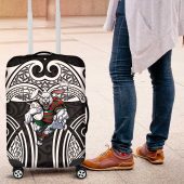 South Sydney Rabbitohs Rugby Luggage Cover Polynesian Tribal Rabbit Warrior Black White Pattern TS04