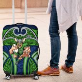 Canberra Raiders Rugby Luggage Cover Polynesian Tribal Viking Warrior Green Blue Pattern TS04