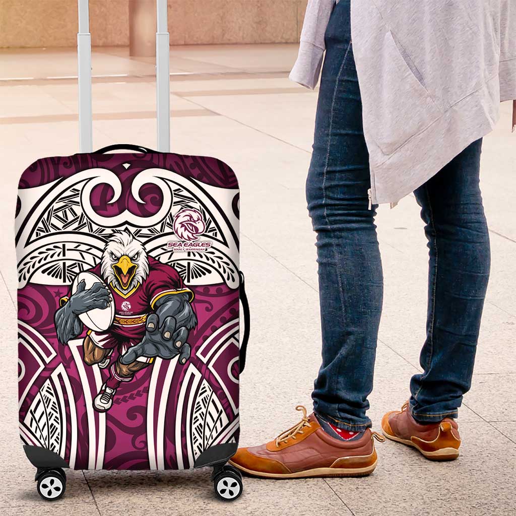 Manly Warringah Sea Eagles Rugby Luggage Cover Polynesian Tribal Eagle Warrior Maroon Pattern TS04 Manly Warringah Sea Eagles Rugby Luggage Cover Polynesian Tribal Eagle Warrior Maroon Pattern TS04