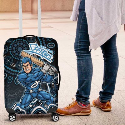 Adelaide Strikers Cricket Mascot Luggage Cover Aboriginal Dot Art Blue And Black Tribal Pattern TS04
