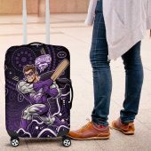 Hobart Hurricanes Cricket Mascot Luggage Cover Aboriginal Dot Art Purple And Black Tribal Pattern TS04