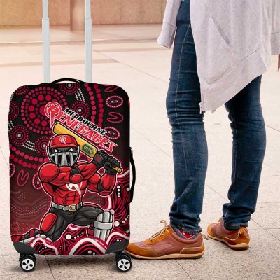 Melbourne Renegades Cricket Mascot Luggage Cover Aboriginal Dot Art Red And Black Tribal Pattern TS04