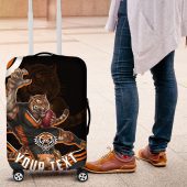 Personalized Wests Tigers Rugby Luggage Cover Aboriginal Dot Art - Dreamtime Rugby Mascot TS04