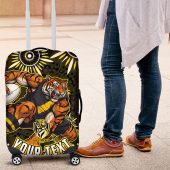 Personalized Richmond Tigers Luggage Cover Aboriginal Dot Art - Dreamtime Football Mascot TS04