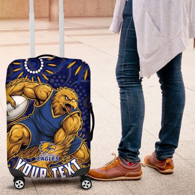 Personalized West Coast Eagles AFL Mascot Luggage Cover Aboriginal Dot Art - Dreamtime Football Mascot TS04