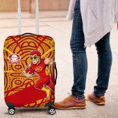 Gold Coast Suns Australian Football Luggage Cover Sunny Hero Mascot With Indigenous Pattern Art TS04
