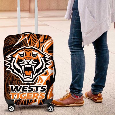 Wests Tigers Luggage Cover Polynesian Tribal Tattoo Pacific Sport Art TS04