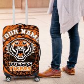 Personalized Wests Tigers Luggage Cover Polynesian Tribal Chest and Sleeve Tattoo TS04