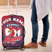 Personalized Sydney Roosters Luggage Cover Polynesian Tribal Chest and Sleeve Tattoo TS04