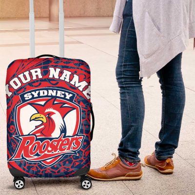 Personalized Sydney Roosters Luggage Cover Polynesian Tribal Chest and Sleeve Tattoo TS04