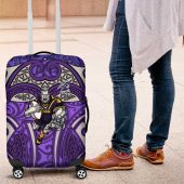 Melbourne Storm Rugby Luggage Cover Polynesian Tribal Warrior Lightning Purple Pattern TS04