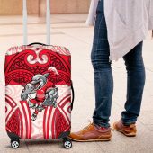 Dolphins Rugby Luggage Cover Polynesian Tribal Dolphin Warrior Red White Pattern TS04