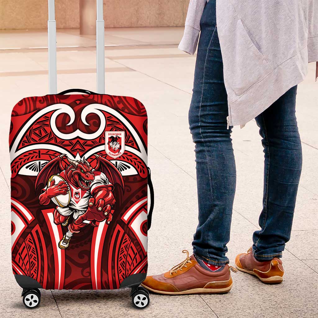 St George Illawarra Dragons Rugby Luggage Cover Polynesian Tribal Dragon Warrior Red Pattern TS04 St George Illawarra Dragons Rugby Luggage Cover Polynesian Tribal Dragon Warrior Red Pattern TS04
