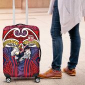 Sydney Roosters Rugby Luggage Cover Polynesian Tribal Rooster Warrior Red Blue Pattern TS04