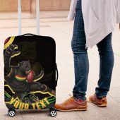 Personalized Penrith Panthers Rugby Mascot Luggage Cover Aboriginal Dot Art - Dreamtime Rugby Mascot TS04