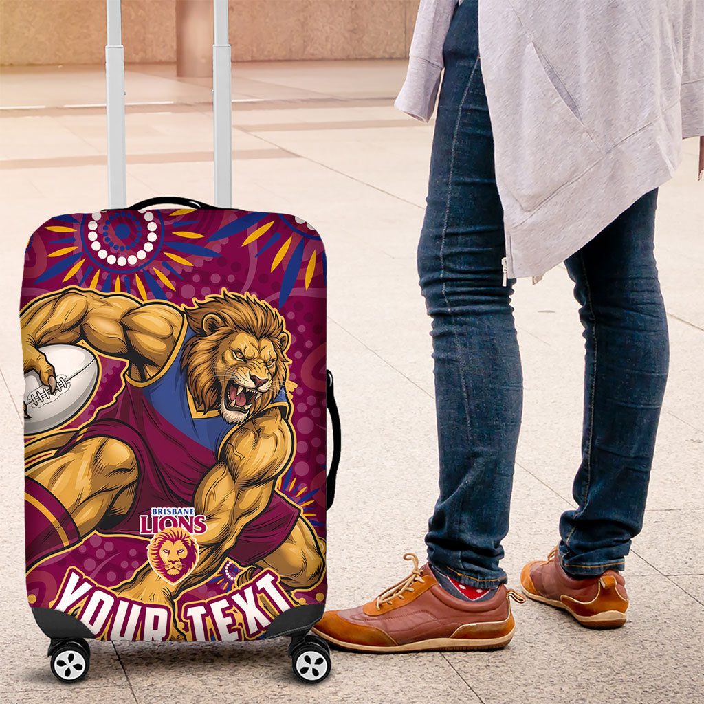 Personalized Brisbane Lions AFL Mascot Luggage Cover Aboriginal Dot Art - Dreamtime Football Mascot TS04 Personalized Brisbane Lions AFL Mascot Luggage Cover Aboriginal Dot Art - Dreamtime Football Mascot TS04