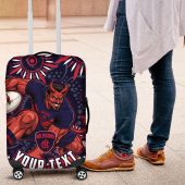 Personalized Melbourne Demons Mascot Luggage Cover Aboriginal Dot Art - Dreamtime Football Mascot TS04