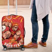 Personalized Gold Coast Suns Mascot Luggage Cover Aboriginal Dot Art - Dreamtime Football Mascot TS04