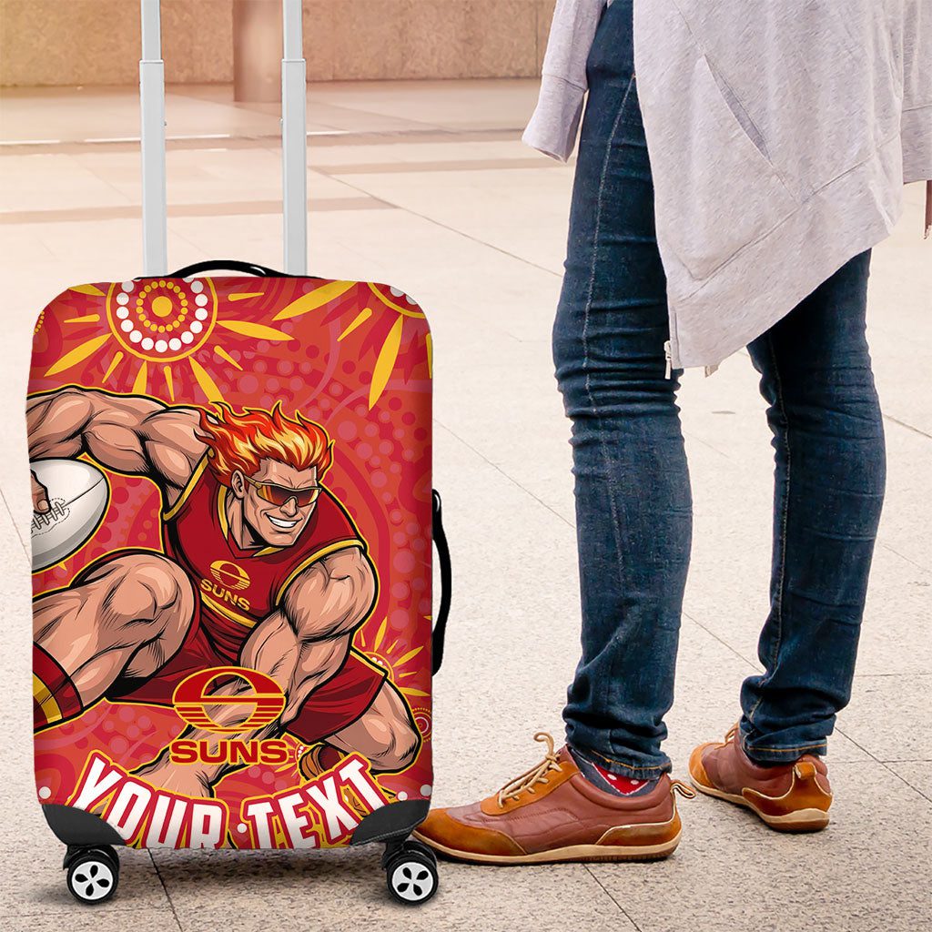 Personalized Gold Coast Suns Mascot Luggage Cover Aboriginal Dot Art - Dreamtime Football Mascot TS04 Personalized Gold Coast Suns Mascot Luggage Cover Aboriginal Dot Art - Dreamtime Football Mascot TS04