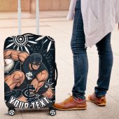 Personalized Carlton Blues Rugby Luggage Cover Aboriginal Dot Art - Dreamtime Football Mascot TS04