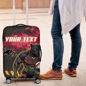 Personalised Penrith Panthers Rugby Luggage Cover Black Panther Mascot - Sporty Splash Art Style TS04
