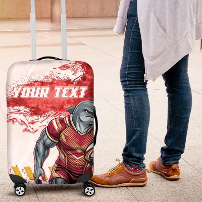 Personalised Dolphins Rugby Luggage Cover Dolphin Mascot - Sporty Splash Art Style TS04