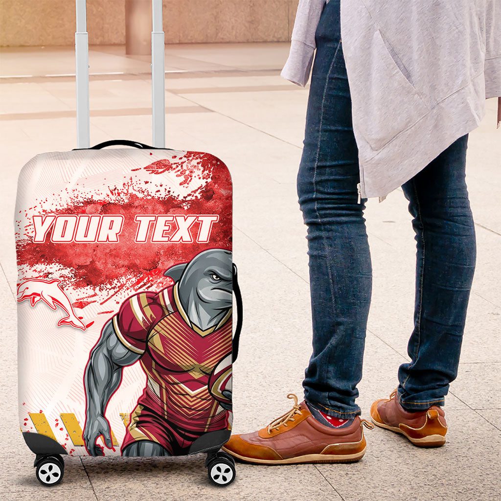 Personalised Dolphins Rugby Luggage Cover Dolphin Mascot - Sporty Splash Art Style TS04 Personalised Dolphins Rugby Luggage Cover Dolphin Mascot - Sporty Splash Art Style TS04
